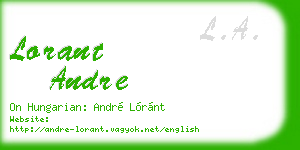 lorant andre business card